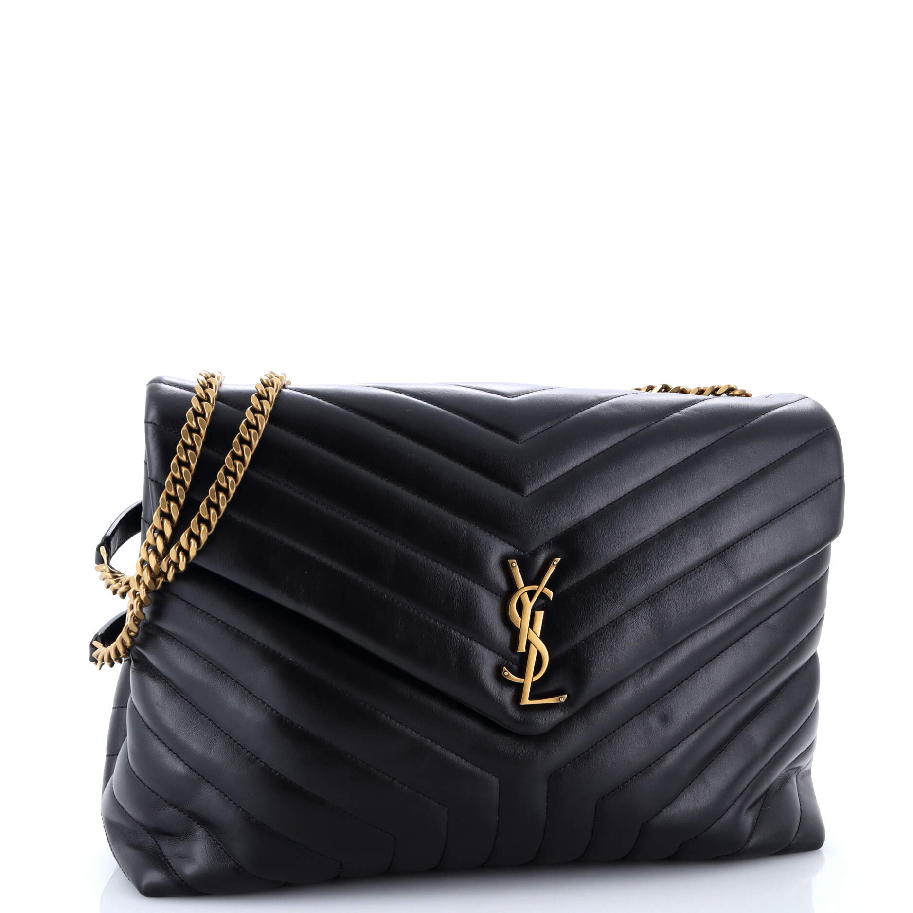 Loulou Shoulder Bag Matelasse Chevron Leather Large