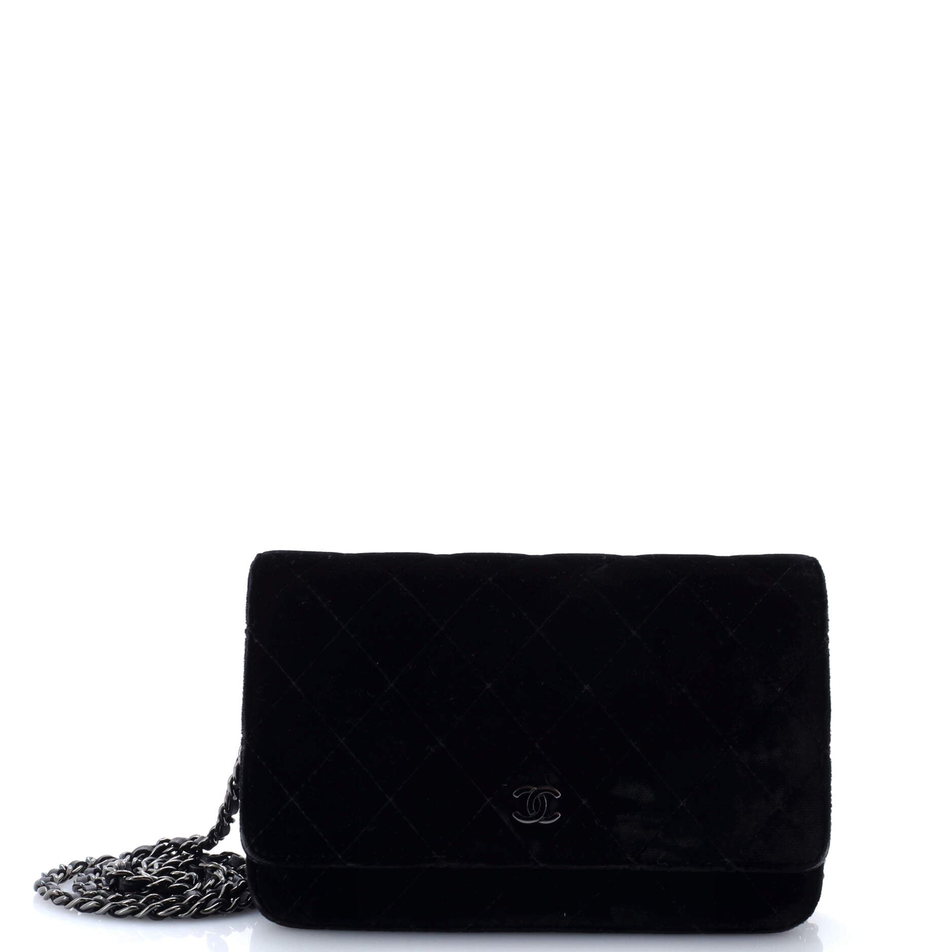 Wallet on Chain Quilted Velvet
