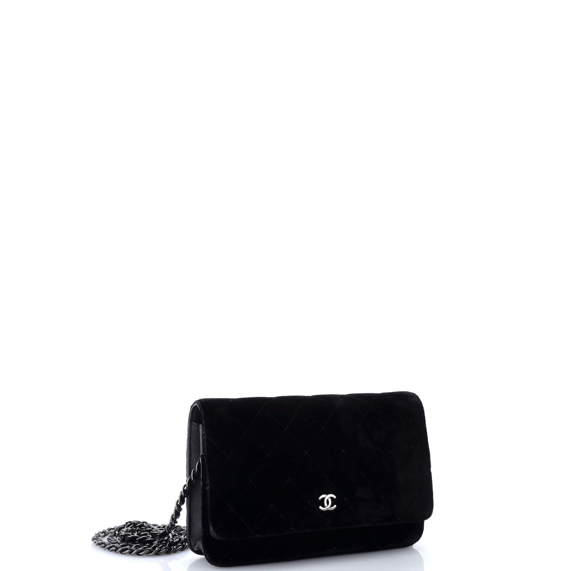 Wallet on Chain Quilted Velvet