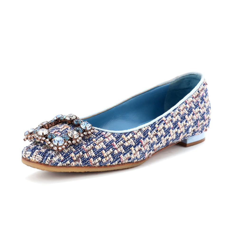 Women's Hangisi Square Toe Flats Tweed