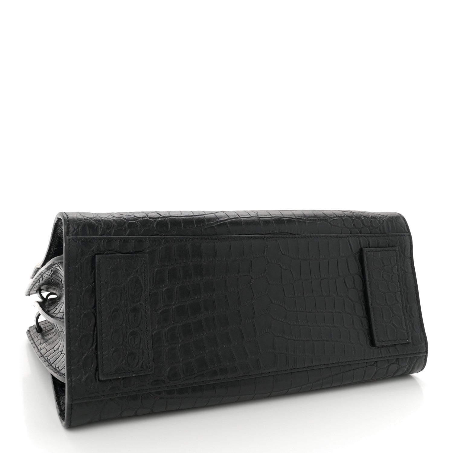 Calfskin Crocodile Embossed Small Supple Sac de Jour Black