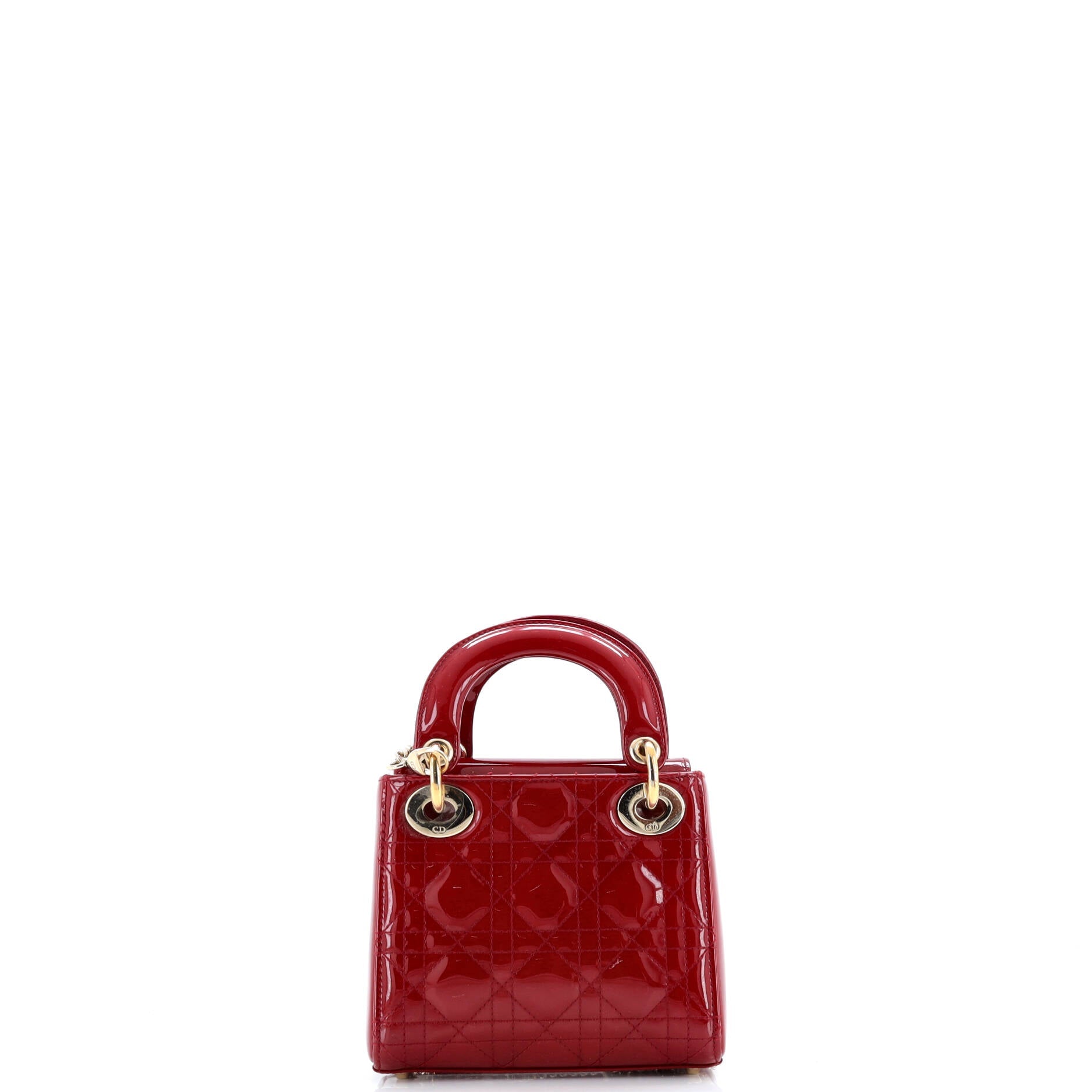 Lady Dior Chain Bag Cannage Quilt Patent Mini