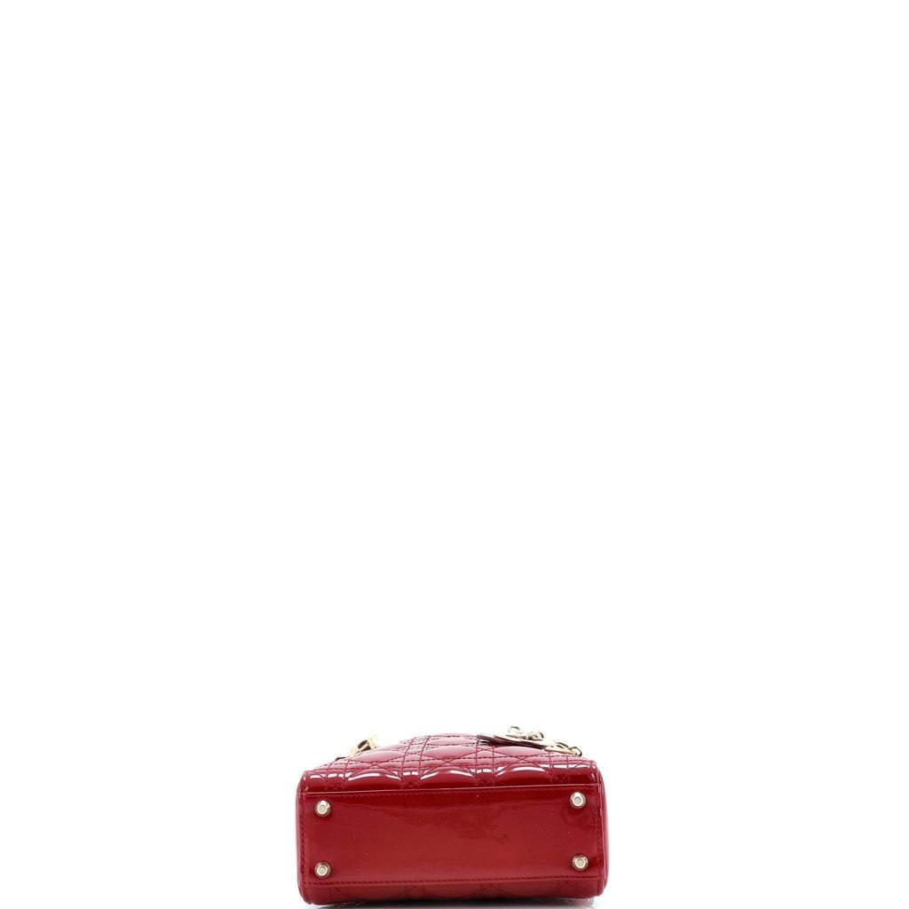 Lady Dior Chain Bag Cannage Quilt Patent Mini