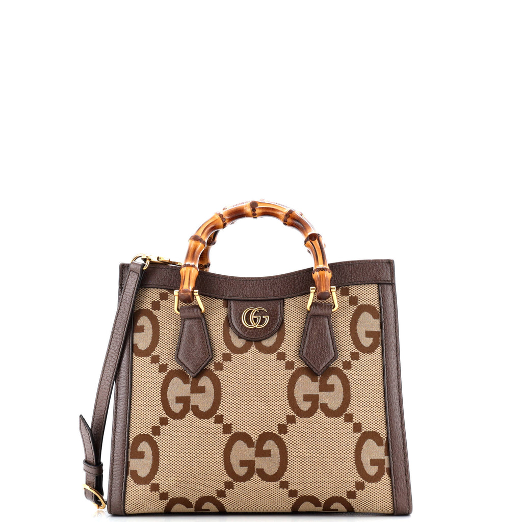 Diana NM Bamboo Handle Tote Jumbo GG Canvas Small