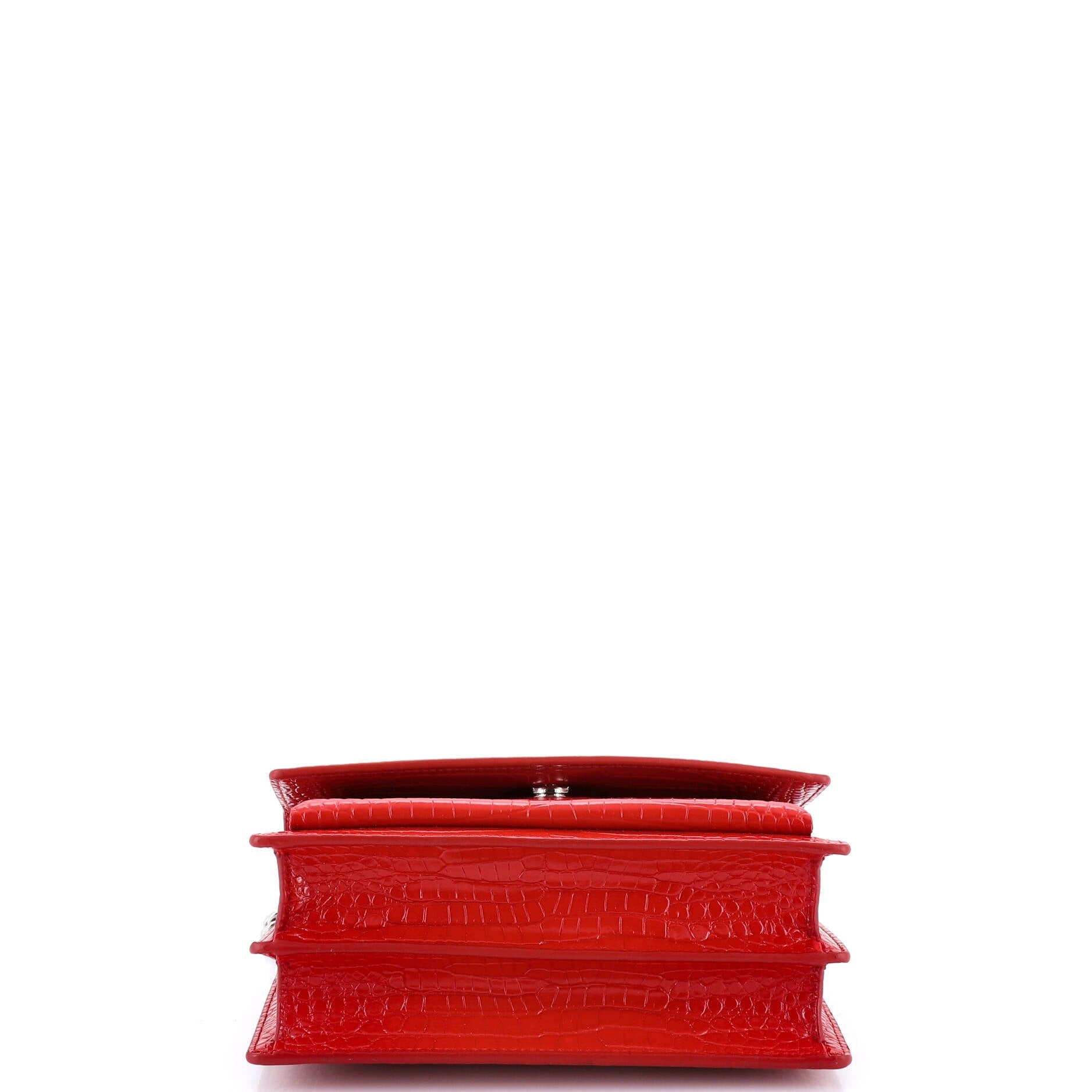 Sunset Crossbody Bag Crocodile Embossed Leather Medium