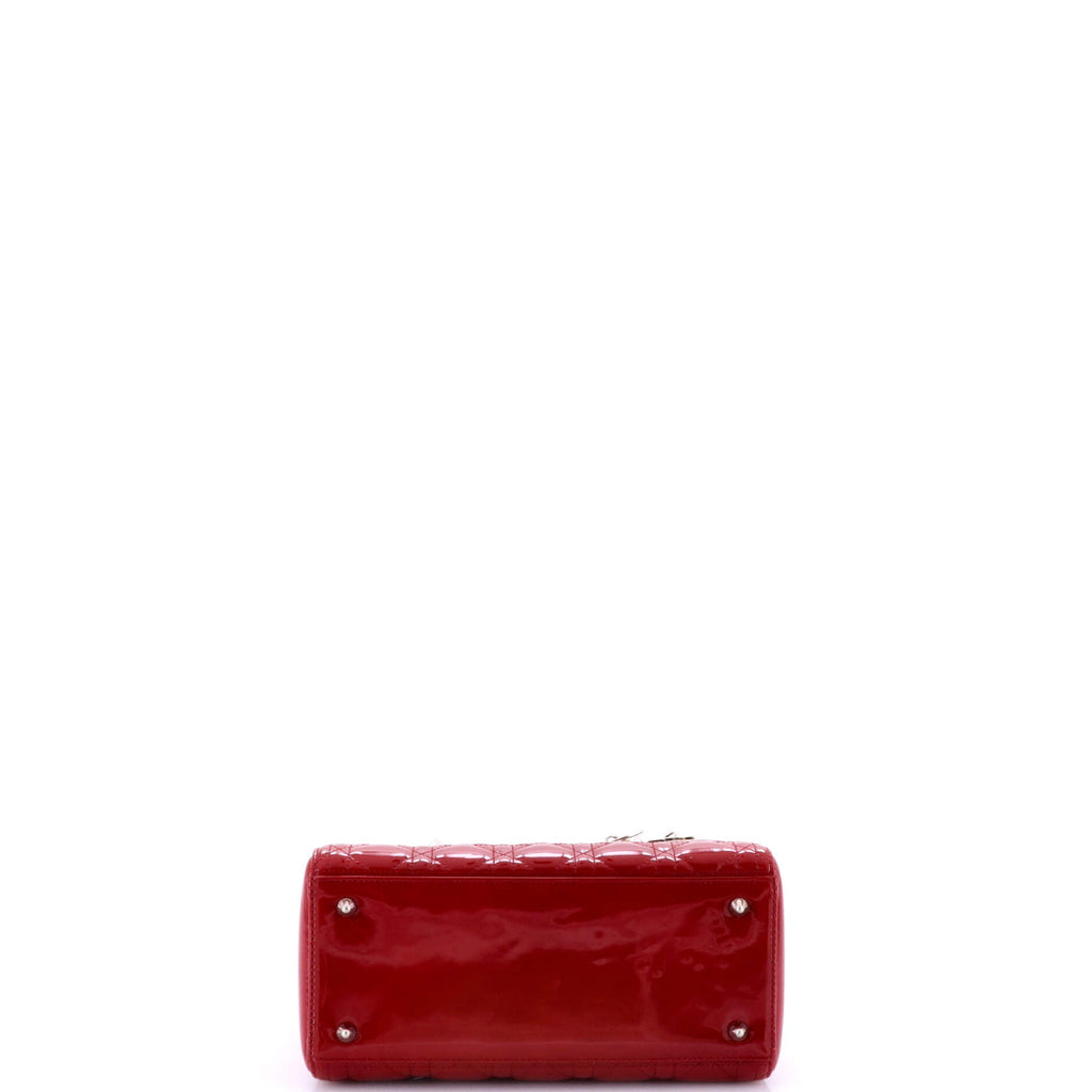 Lady Dior Bag Cannage Quilt Patent Medium