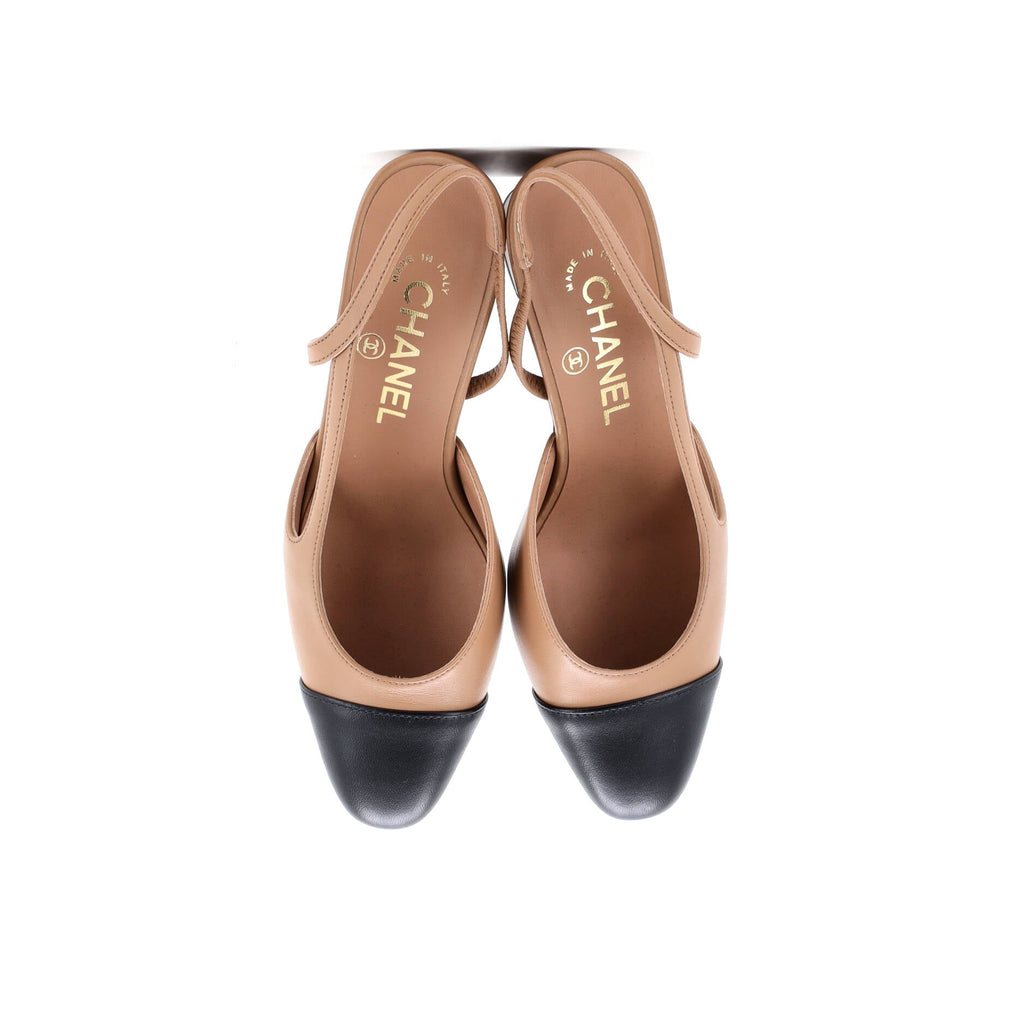 Women’s Cap Toe Slingback Pumps Leather