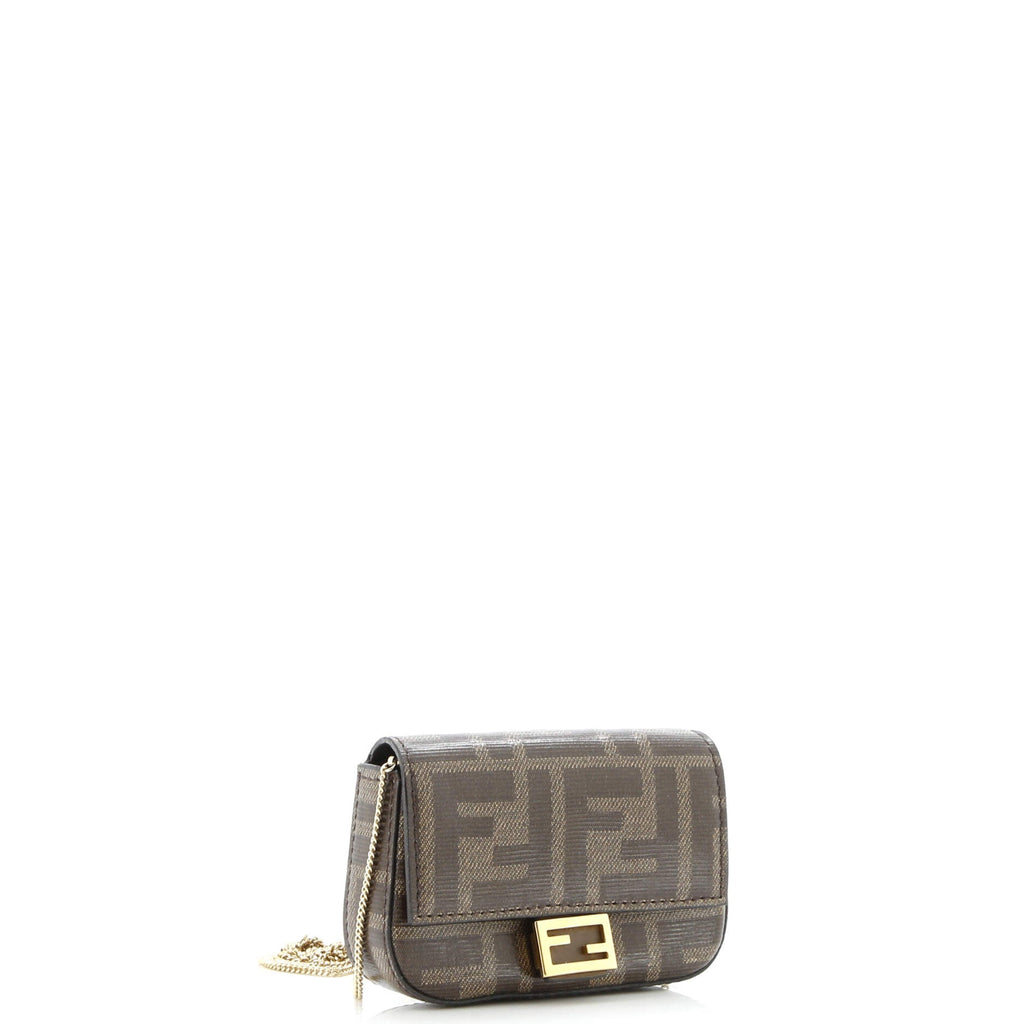 Chain Baguette Charm Bag Zucca Coated Canvas Nano