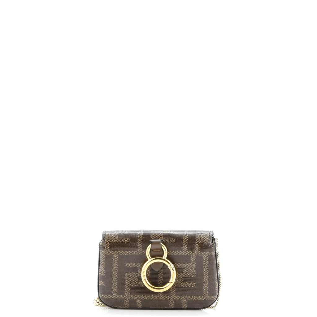 Chain Baguette Charm Bag Zucca Coated Canvas Nano