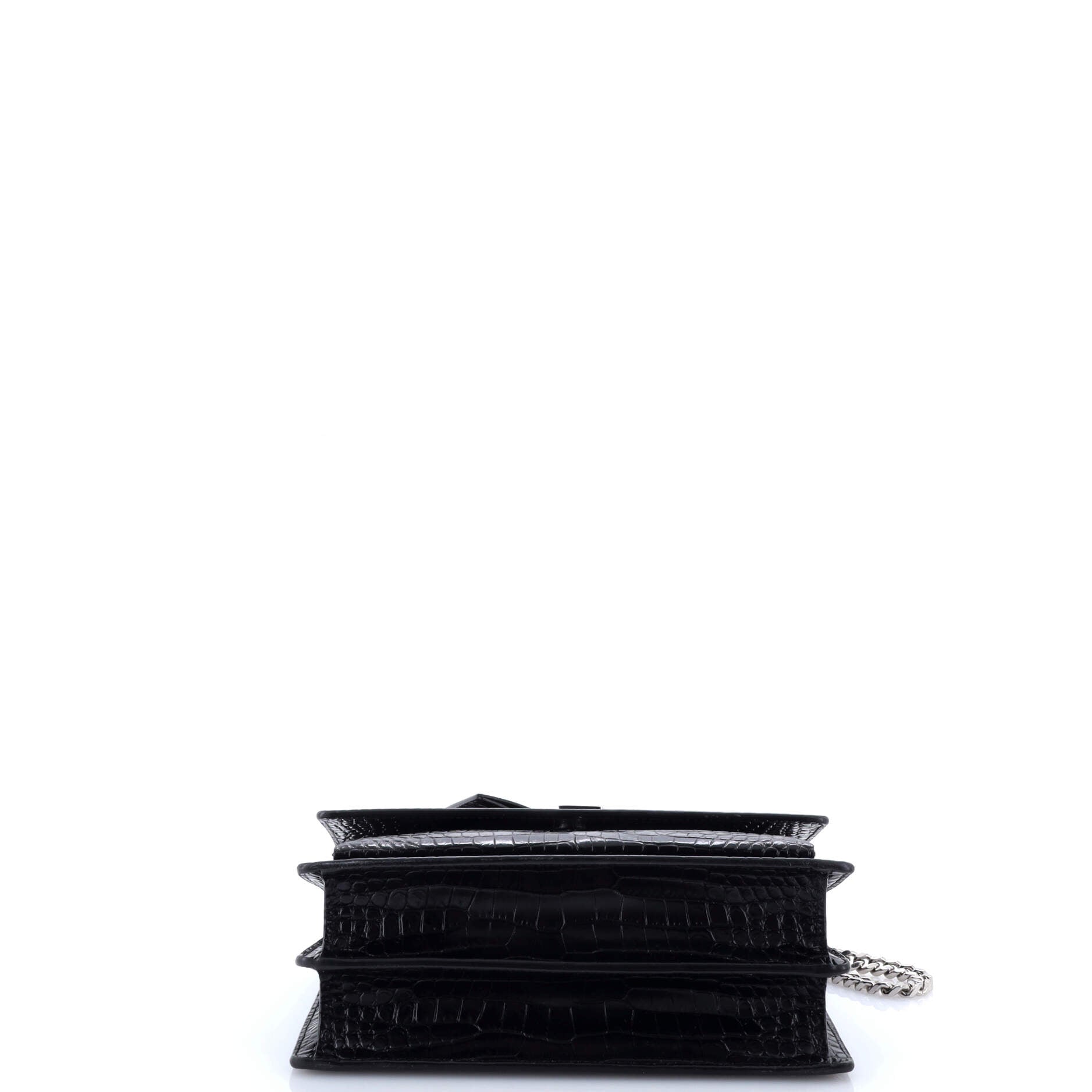 Sunset Crossbody Bag Crocodile Embossed Leather Medium