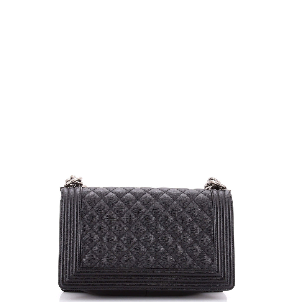 Boy Flap Bag Quilted Caviar Old Medium
