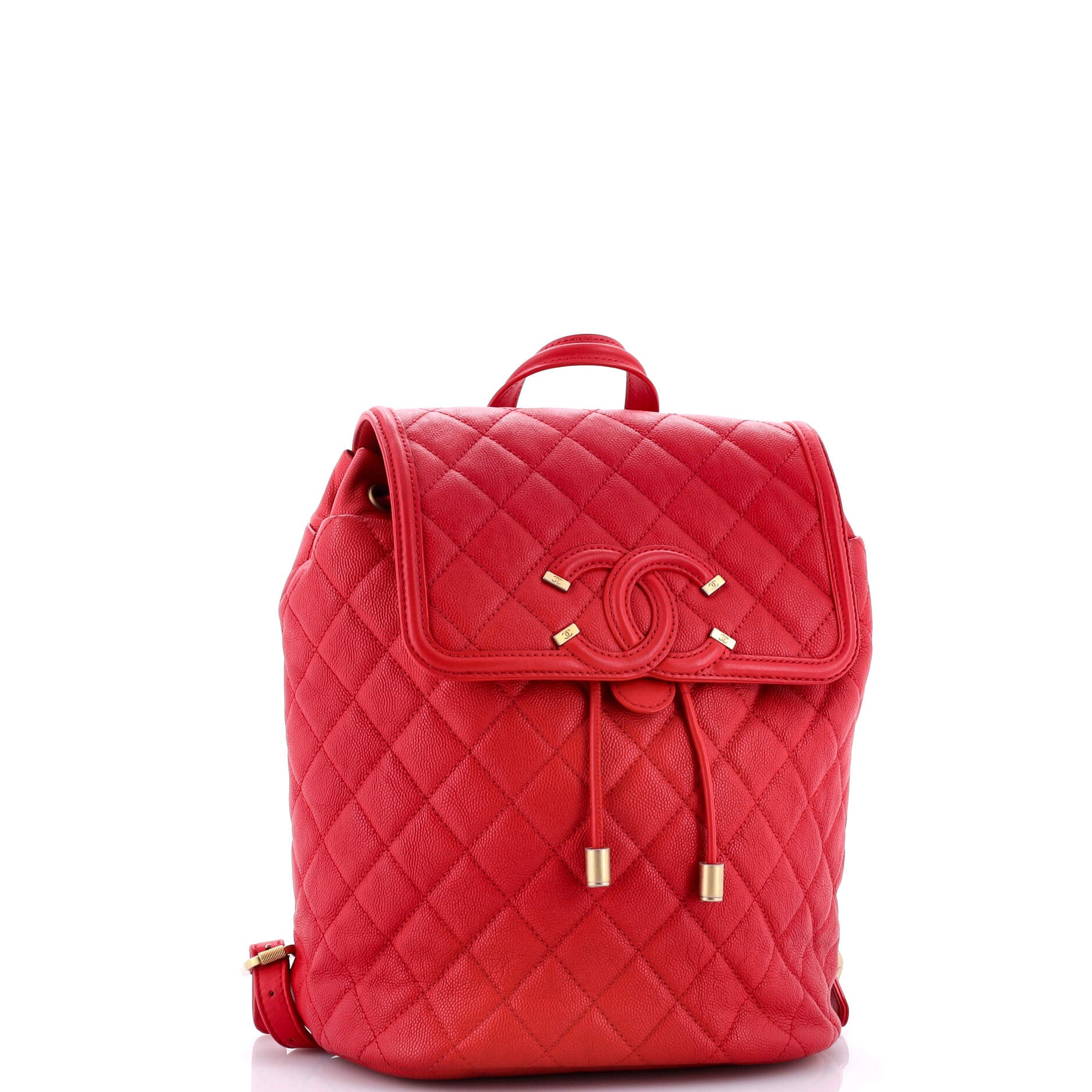 Filigree Backpack Quilted Caviar Large