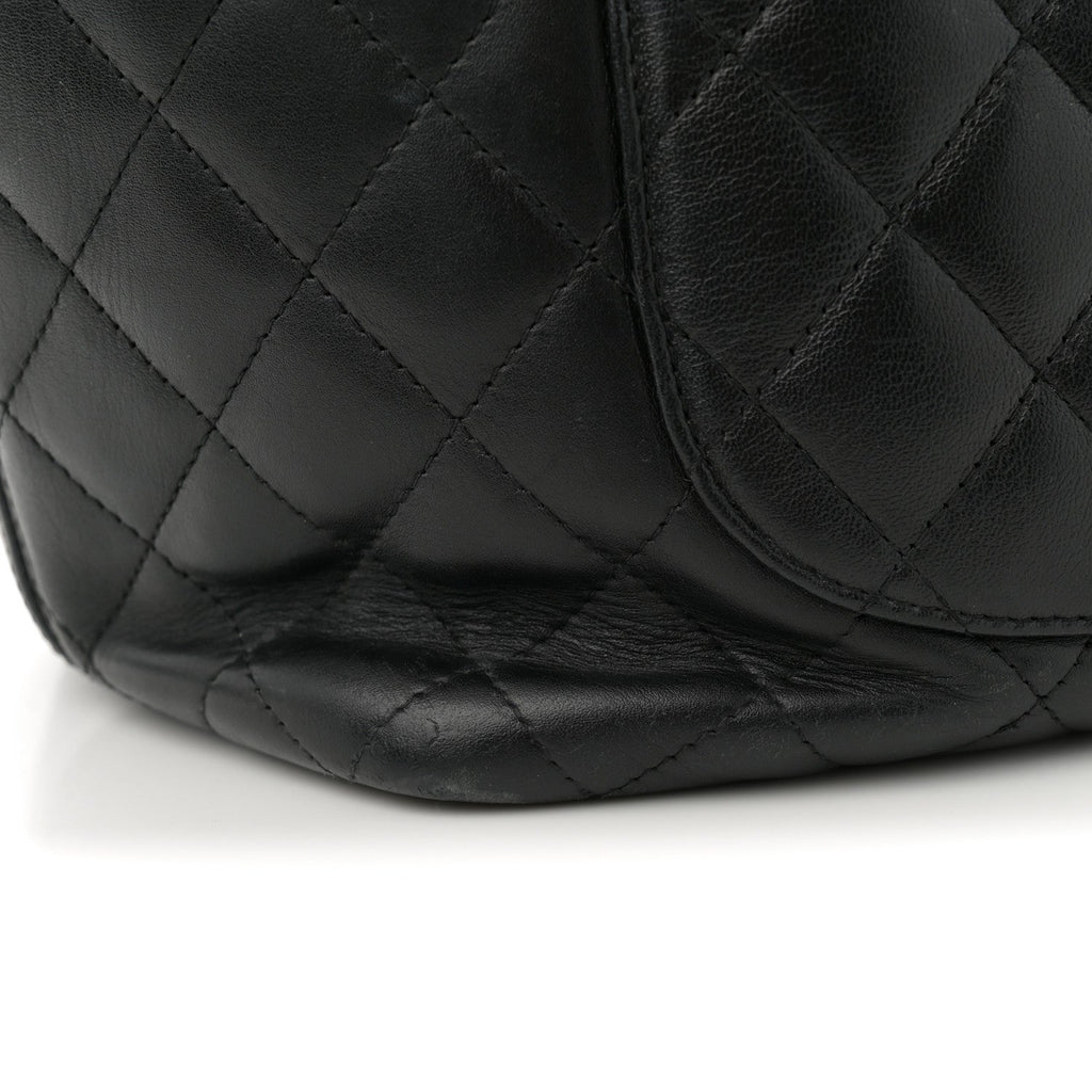 Calfskin Quilted Large Cambon Tote Black White