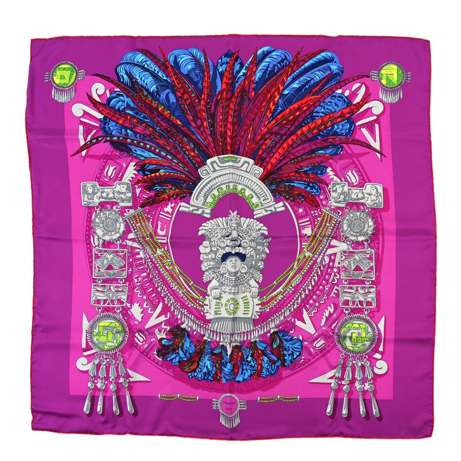 Silk Mexique Scarf 90 Fuchsia