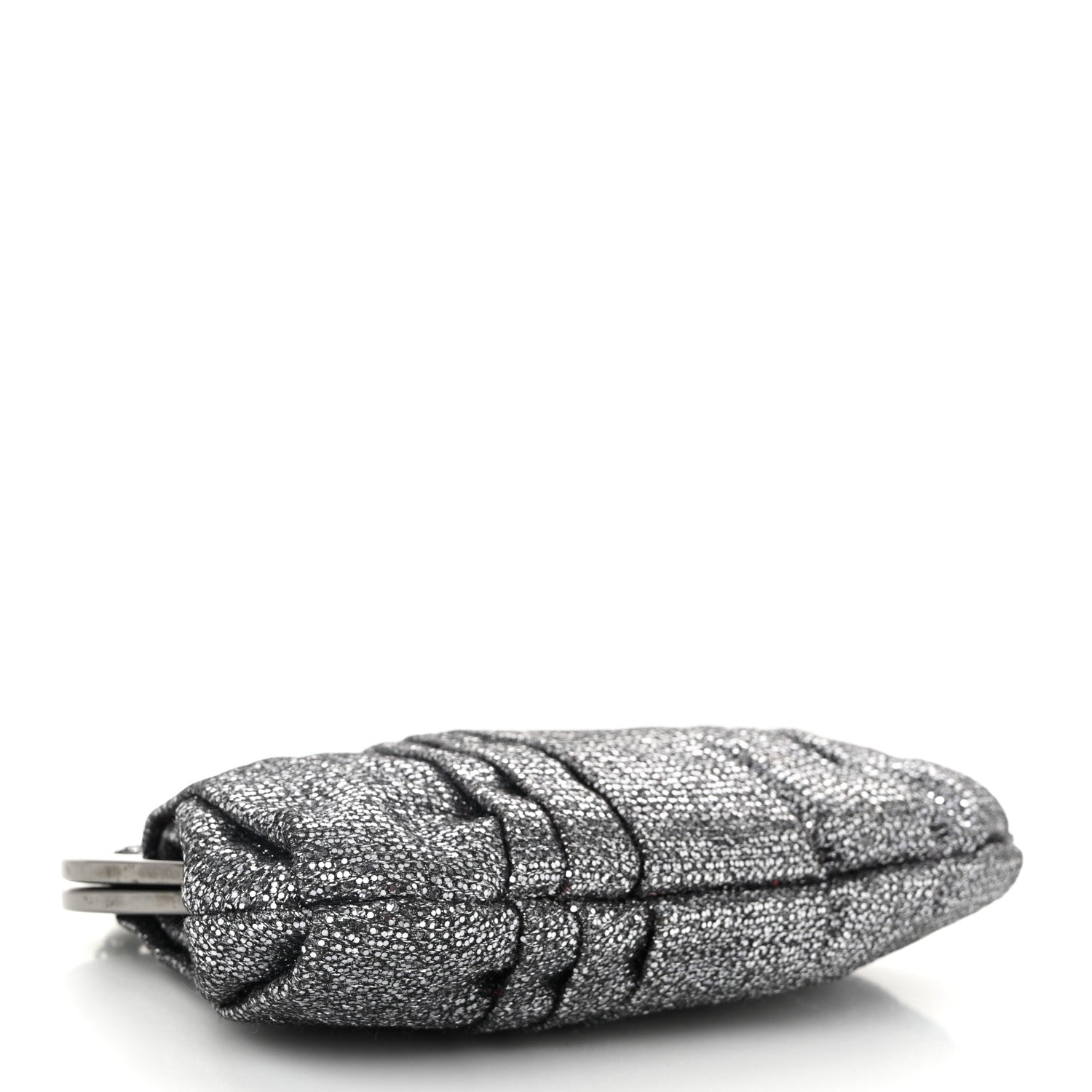 Glitter Fabric Crossbody Clutch Silver