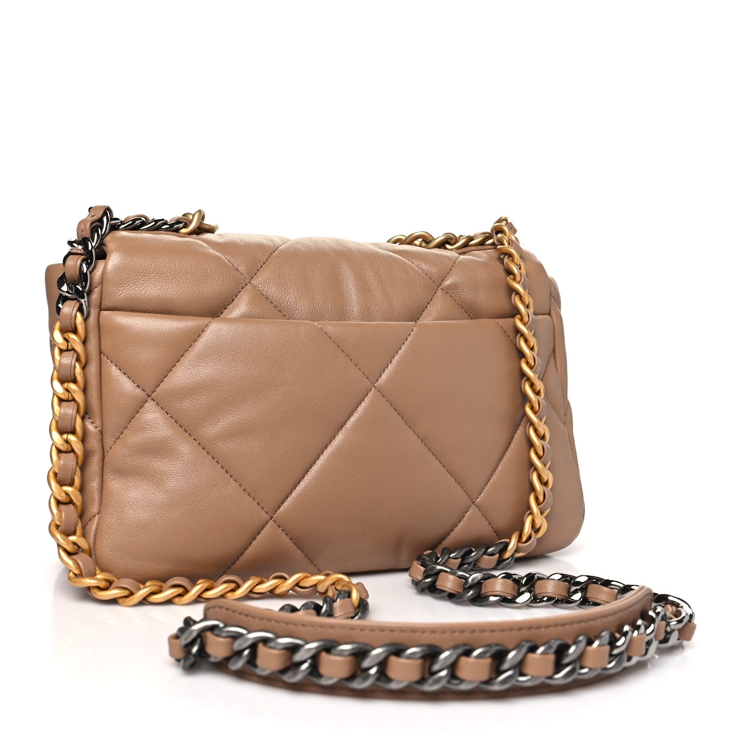 Lambskin Quilted Medium Chanel 19 Flap Brown