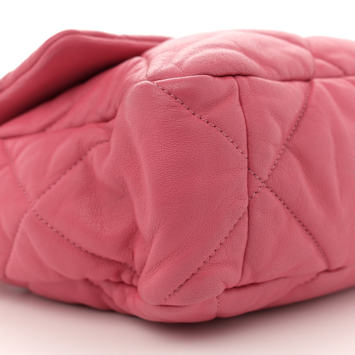 Lambskin Quilted Large Chanel 19 Flap Dark Pink