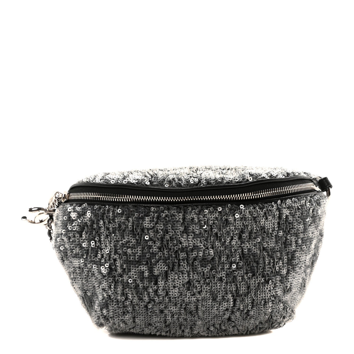 Sequin Waist Bag Fanny Pack Silver Black