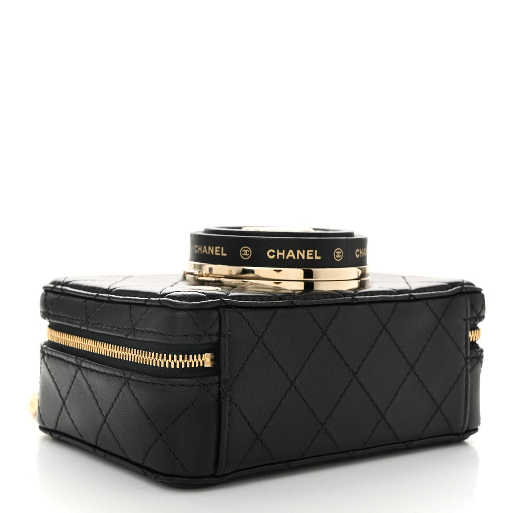 Lambskin Quilted Coco  Bag Black