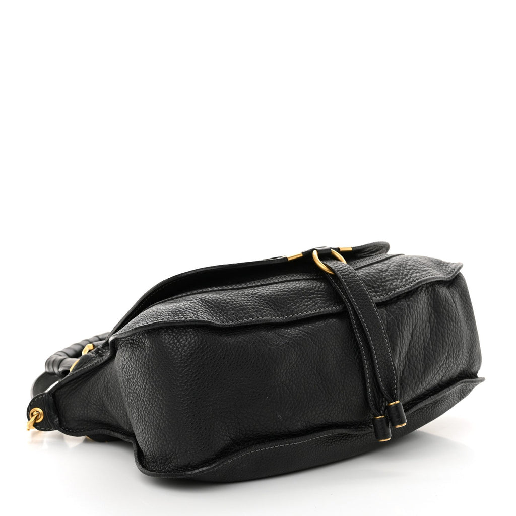 Calfskin Medium Marcie Satchel Black