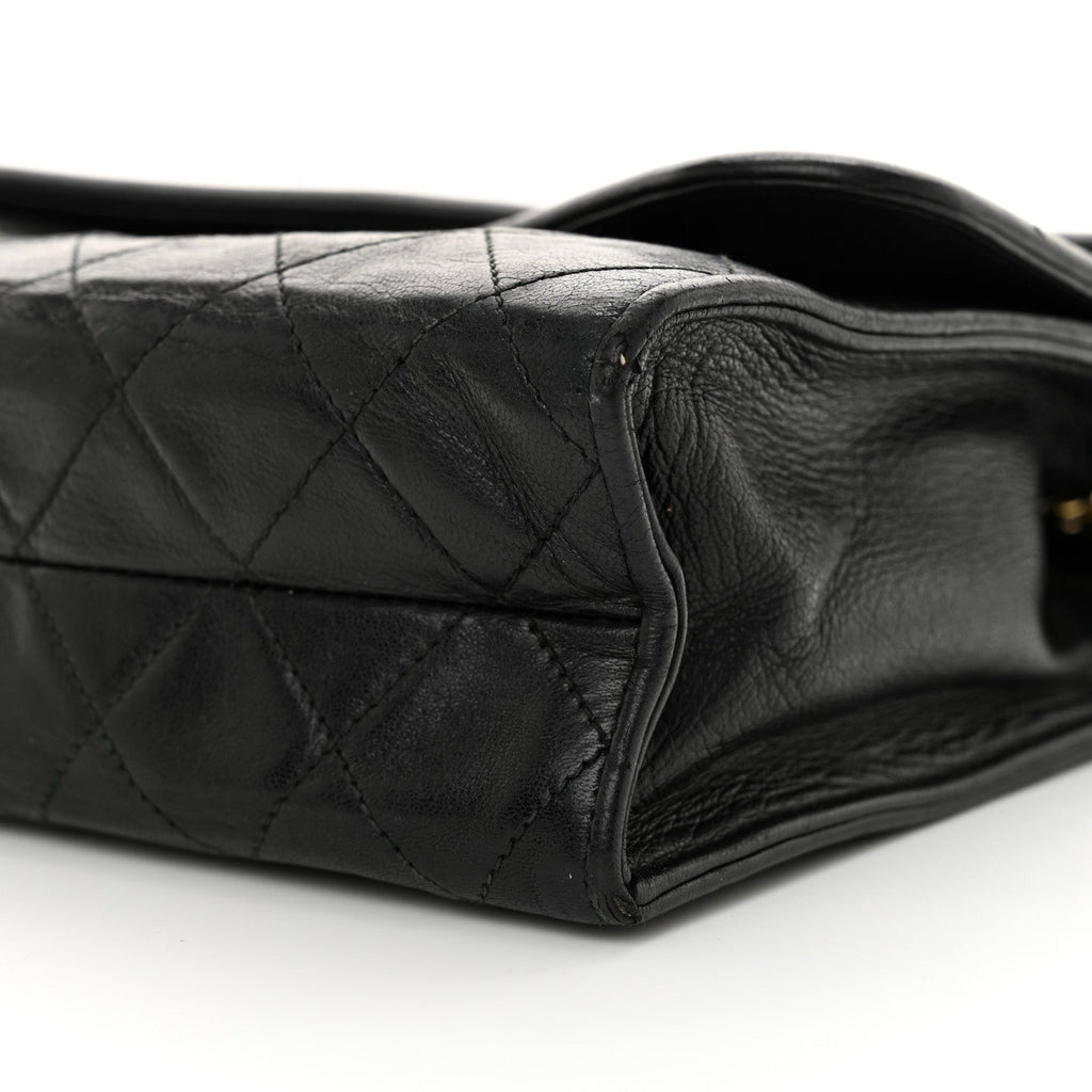 Quilted CC Tassel Flap Bag Black