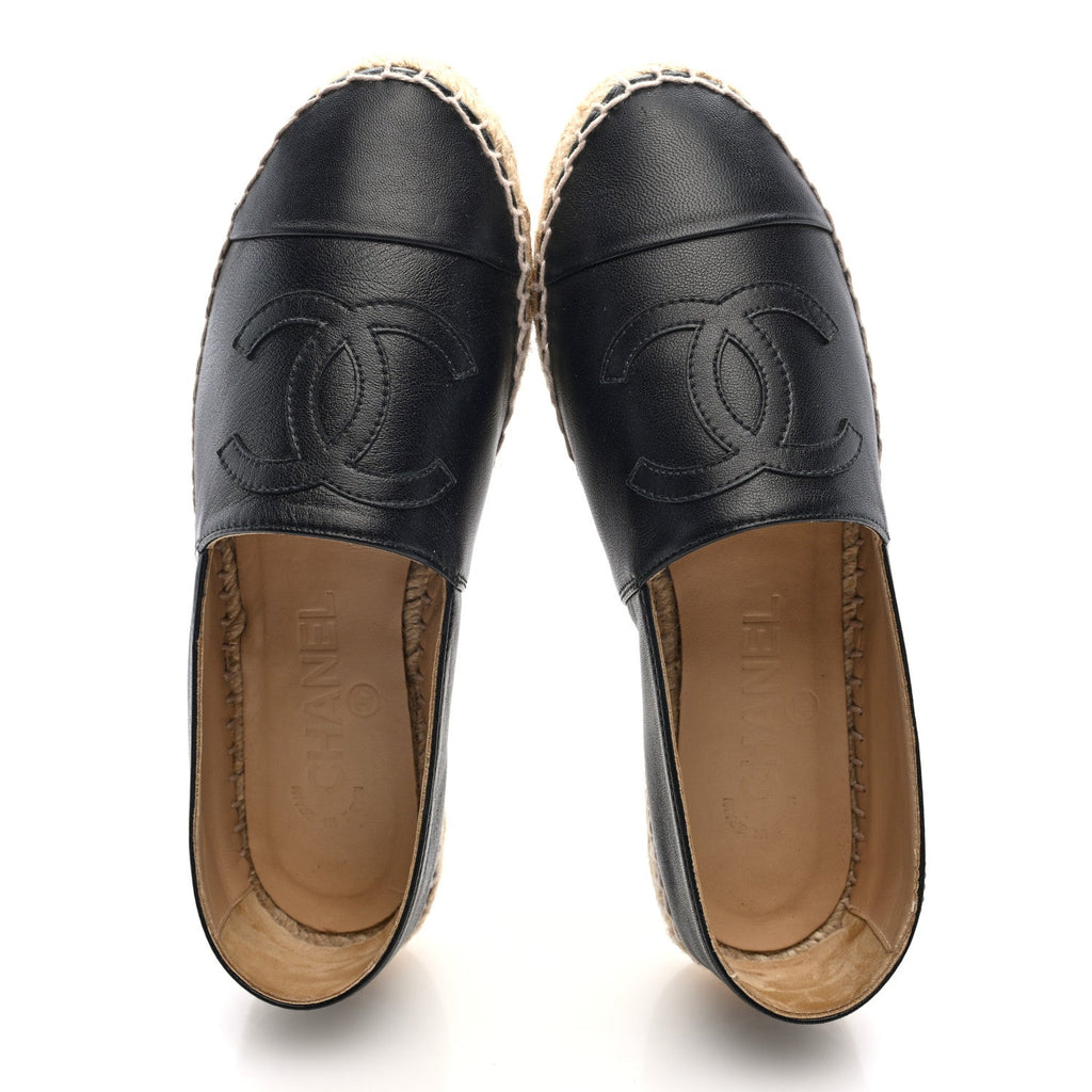 Lambskin CC Espadrilles 36 Black