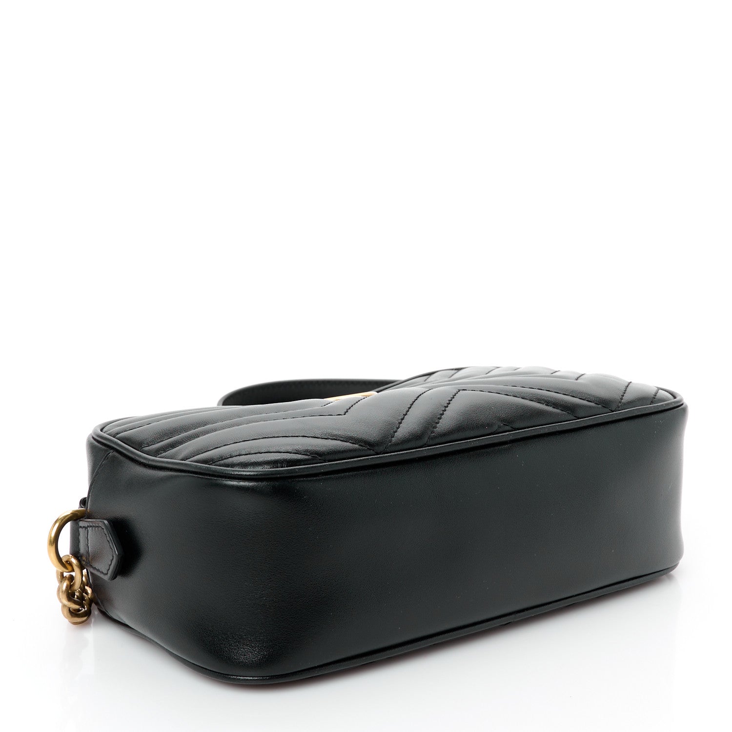 Calfskin Matelasse Small GG Marmont Chain Shoulder Bag Black