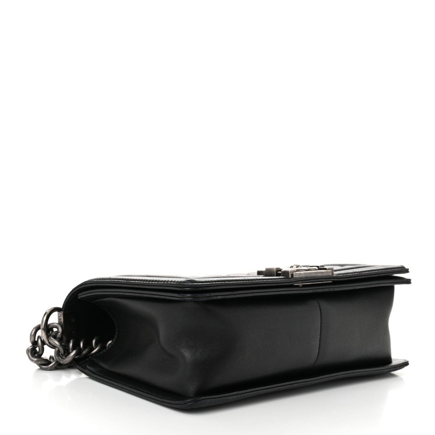 Lambskin Quilted Medium Boy Flap Black