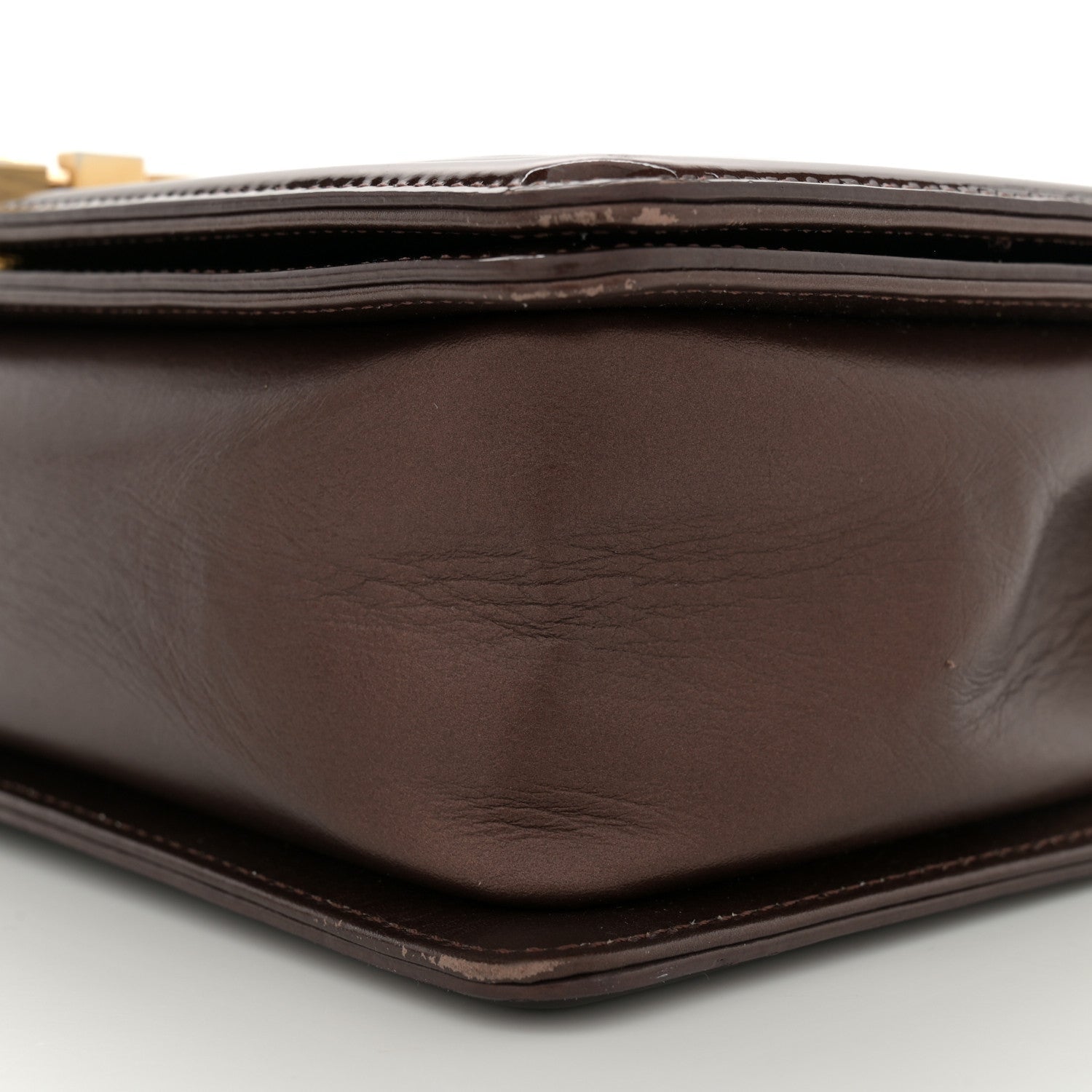 Patent Calfskin New Medium Boy Flap Dark Red