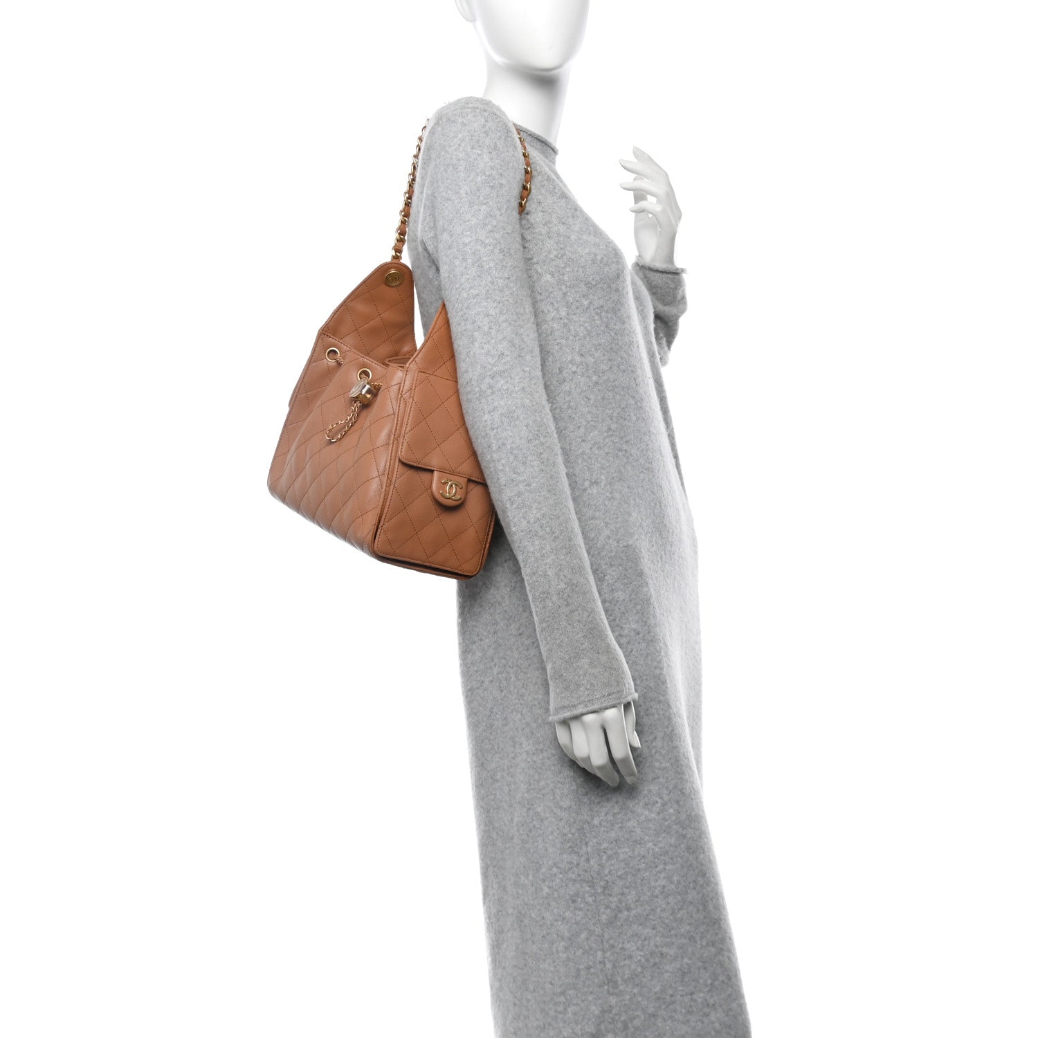 Caviar Quilted Small Chanel 25 Handbag Brown