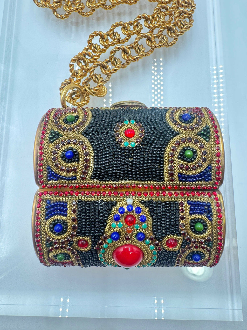 Chanel Vintage 1981 Jewelled Metal Clutch