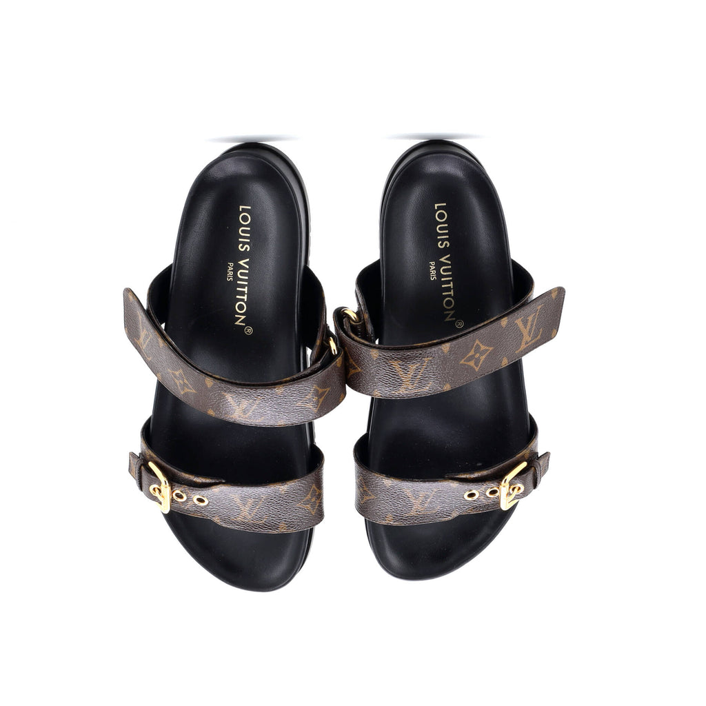 Women's Bom Dia Flat Mules Monogram Canvas