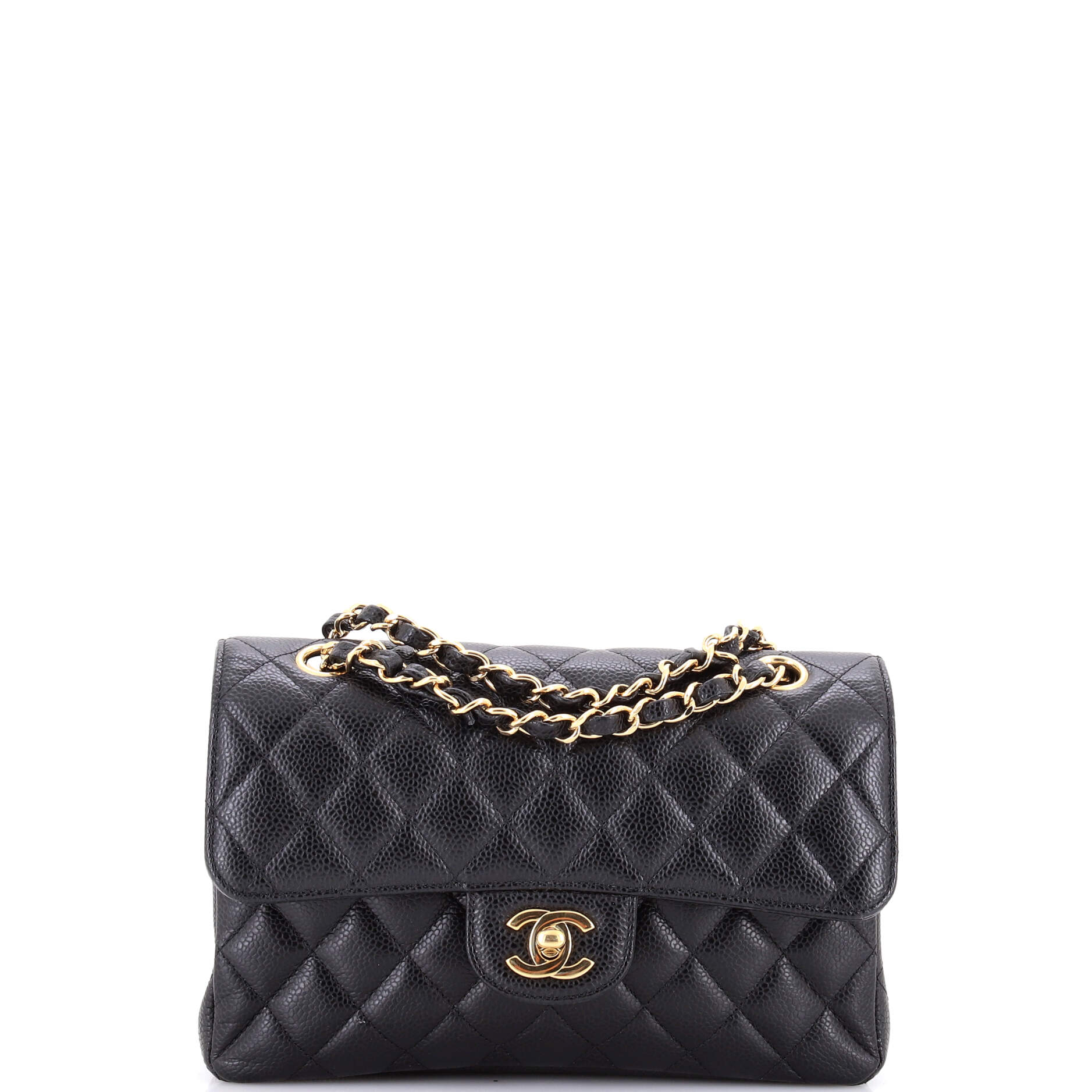 Classic Double Flap Bag Quilted Caviar Small