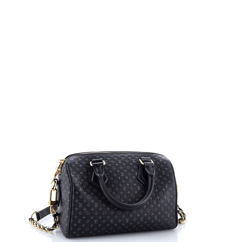 Speedy Bandouliere Bag Nanogram Embossed Leather 20