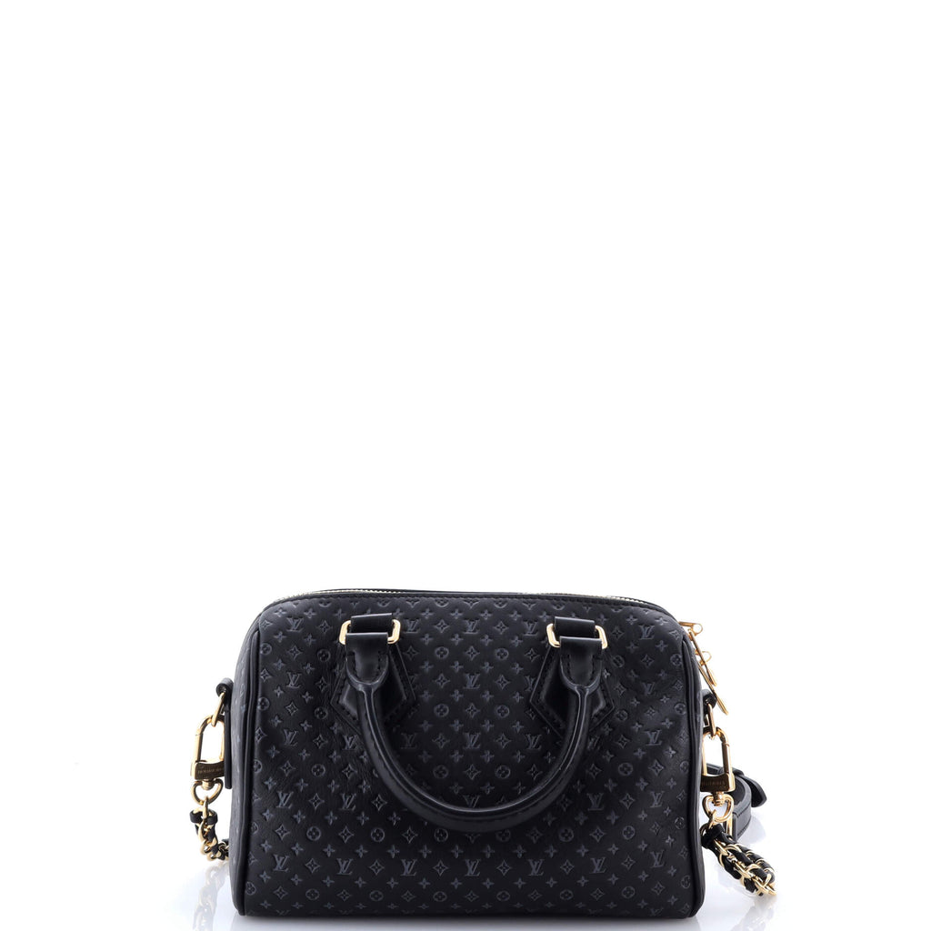 Speedy Bandouliere Bag Nanogram Embossed Leather 20