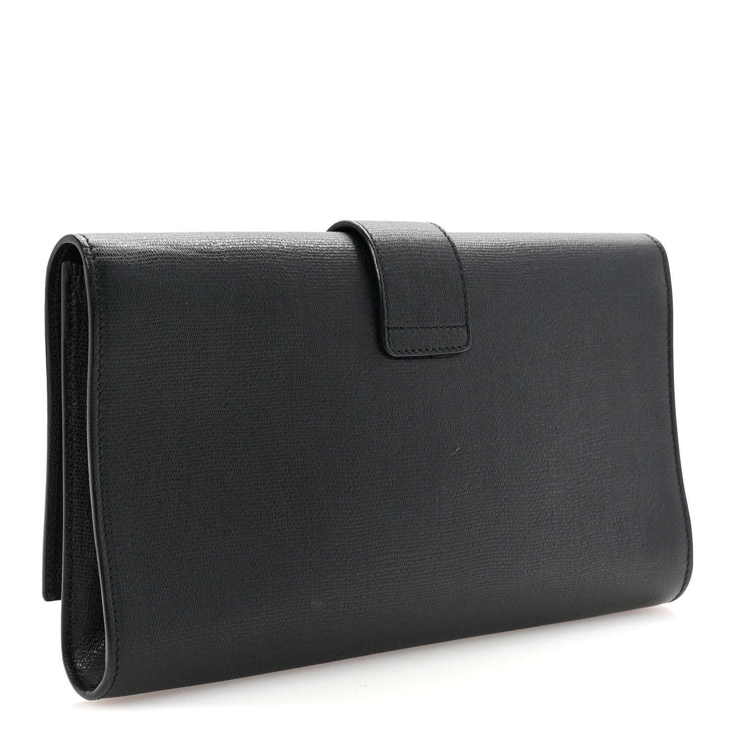 Textured Calfskin Classic Y Ligne Clutch Black