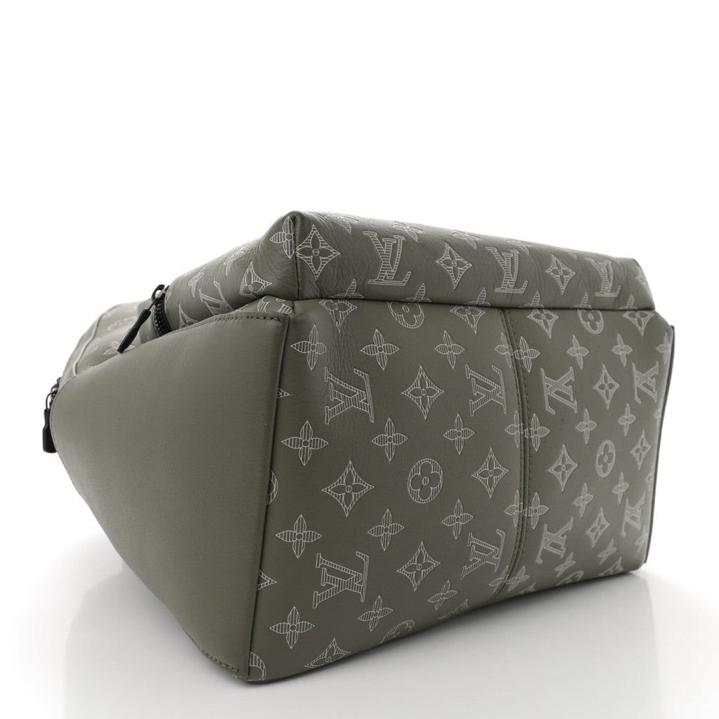 Calfskin Monogram Shadow Discovery Backpack PM Olive Green