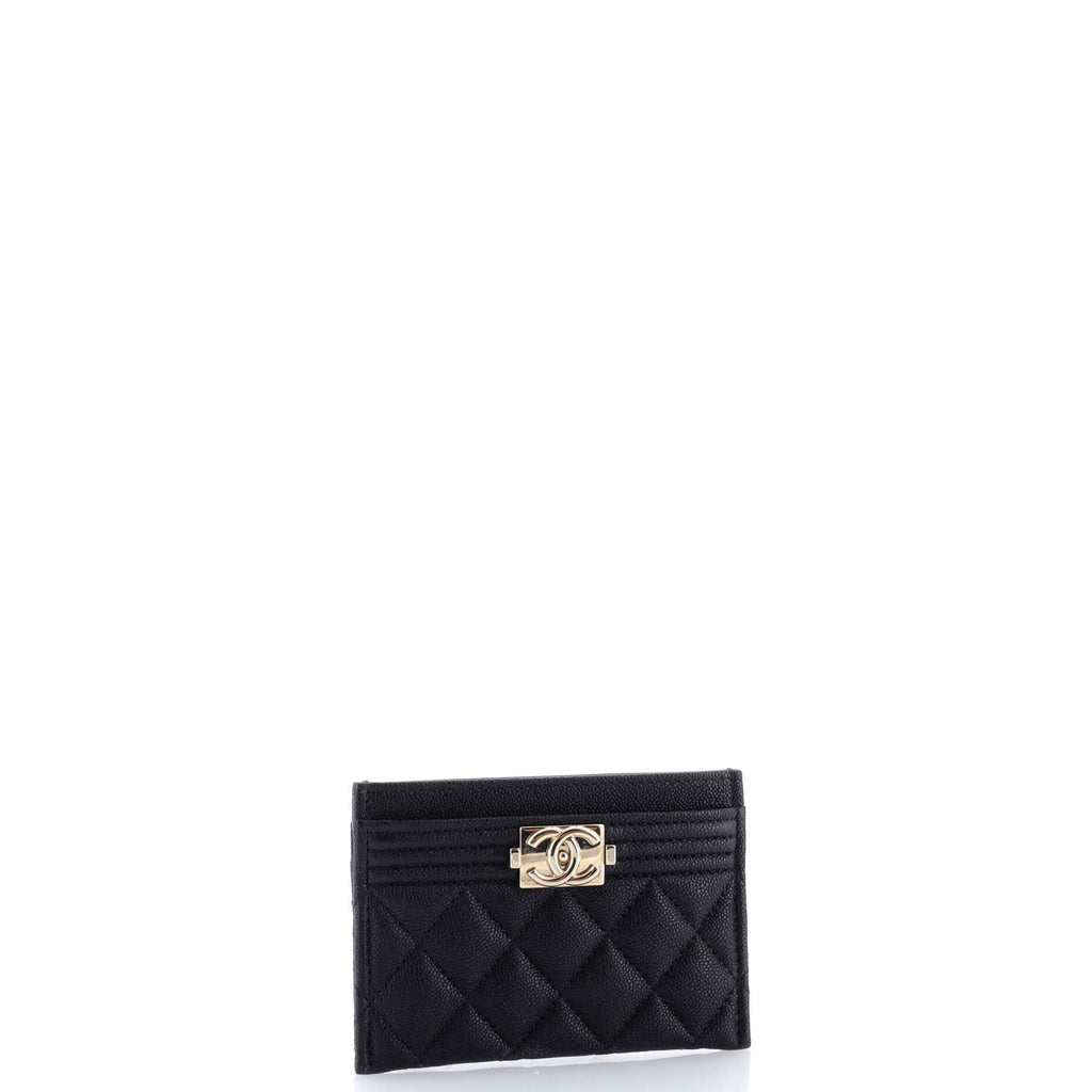 Boy Card Holder Quilted Caviar