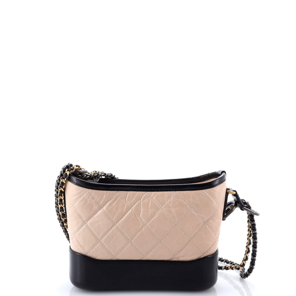Bicolor Gabrielle Hobo Quilted Aged Calfskin Small
