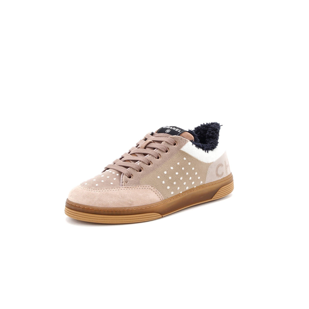 Women's Logo Low-Top Sneakers Suede and Shearling