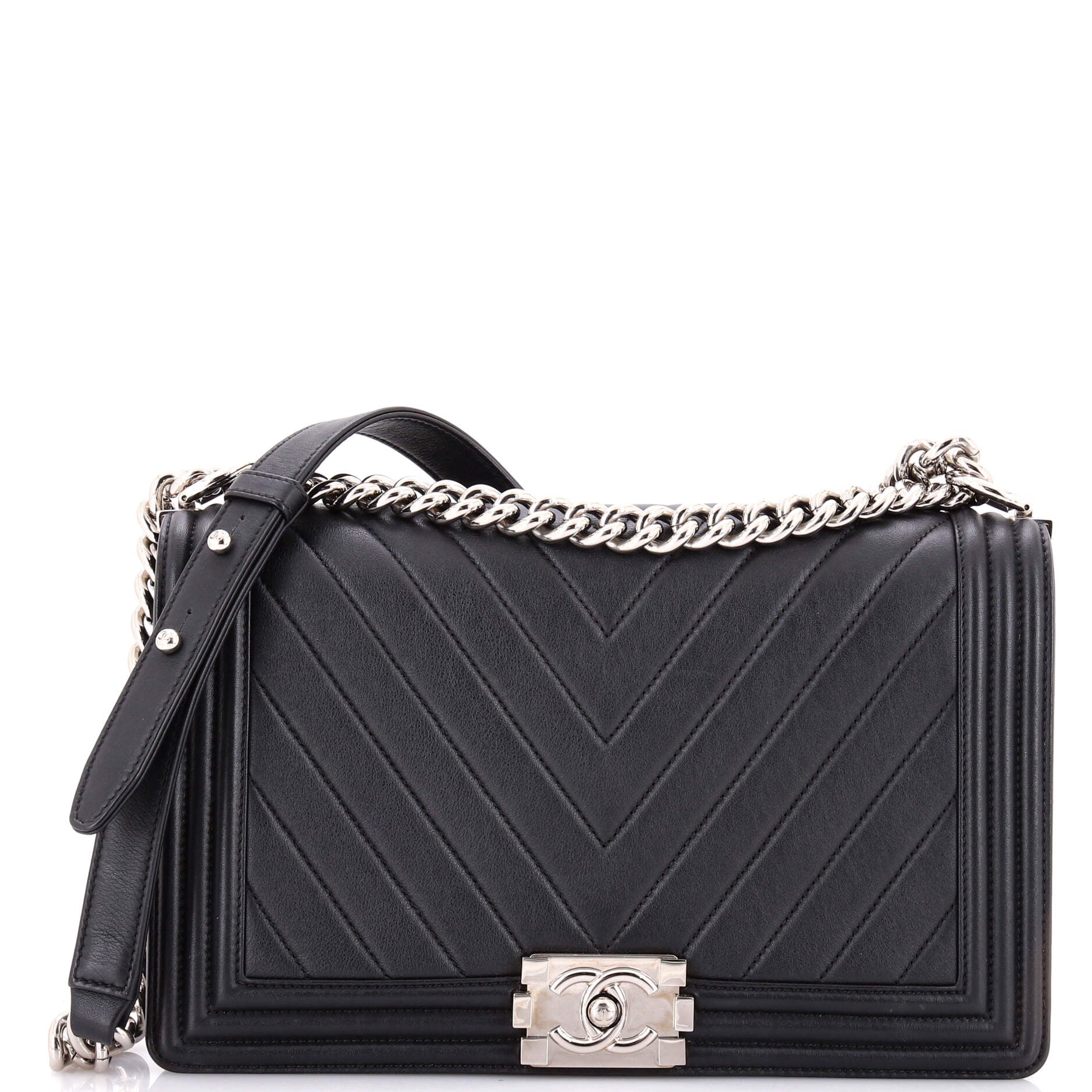 Boy Flap Bag Chevron Calfskin New Medium
