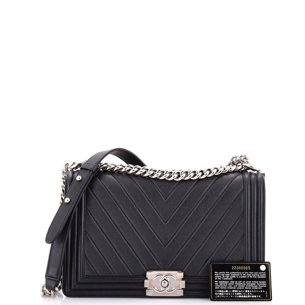 Boy Flap Bag Chevron Calfskin New Medium