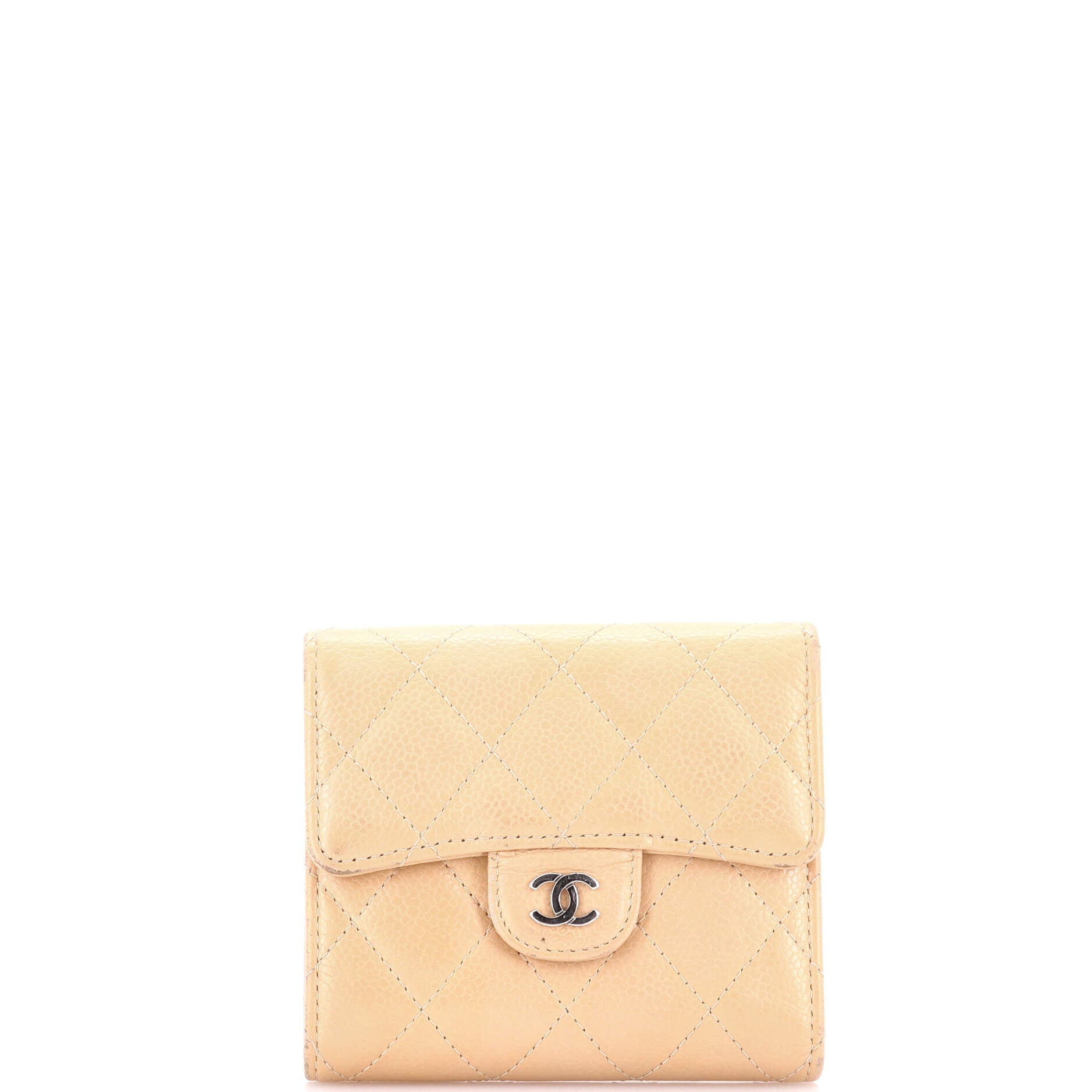 CC Compact Classic Flap Wallet Quilted Caviar