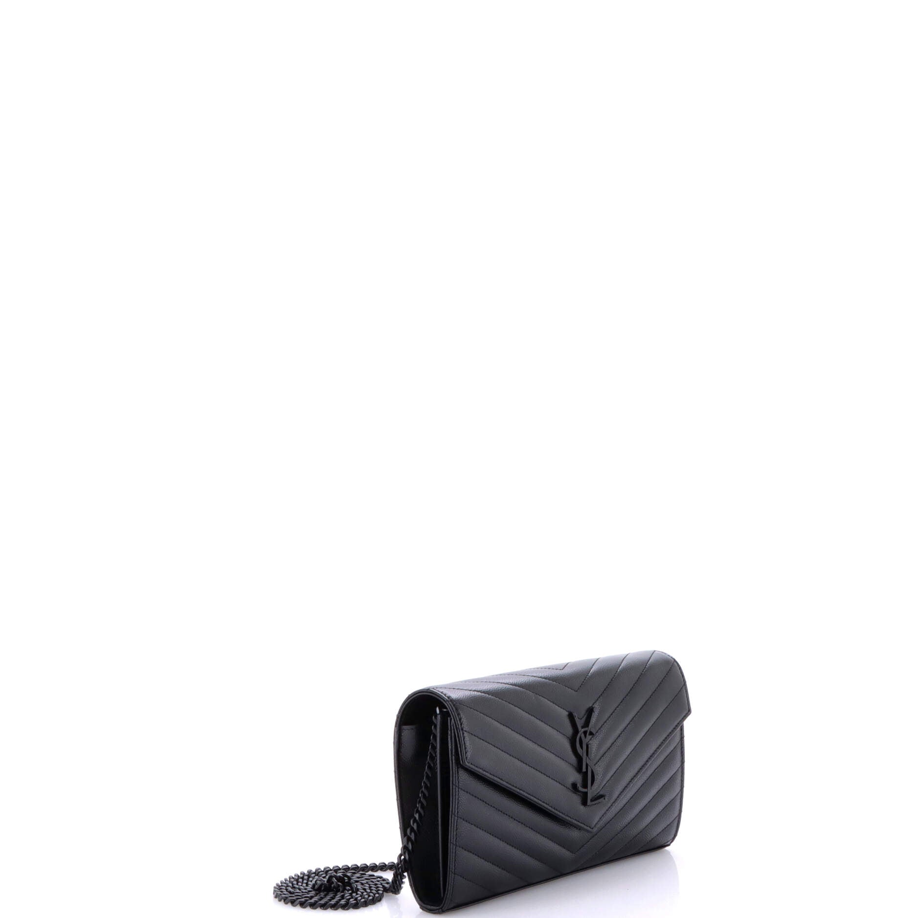 Classic Monogram Wallet on Chain Matelasse Chevron Leather Medium