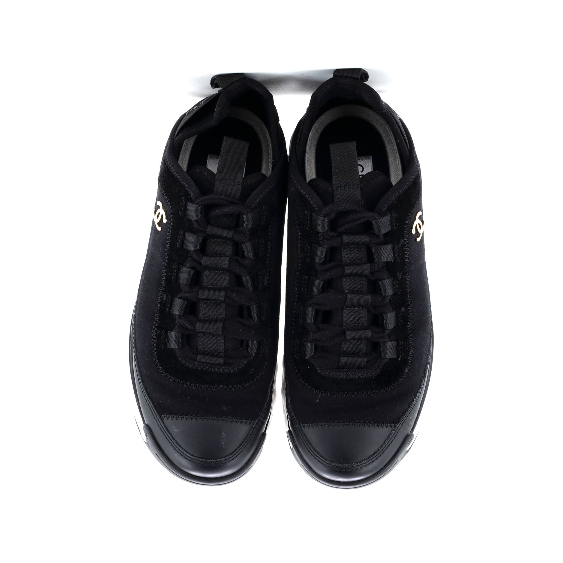 Women's CC Cap Toe Logo Sneakers Suede and Mixed Fibers