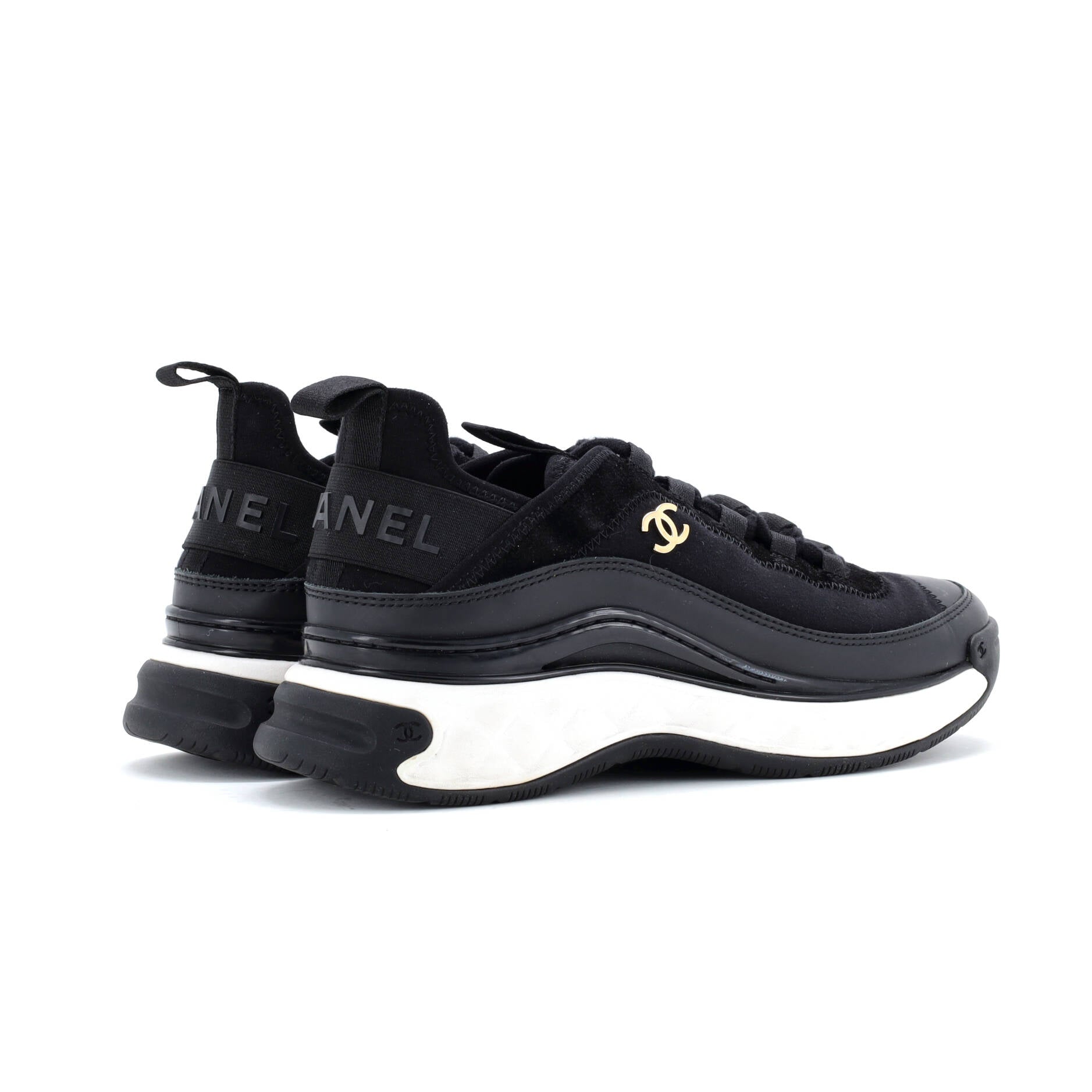Women's CC Cap Toe Logo Sneakers Suede and Mixed Fibers