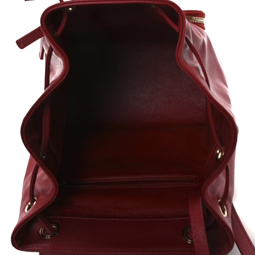 Caviar Quilted Business Affinity Backpack Red