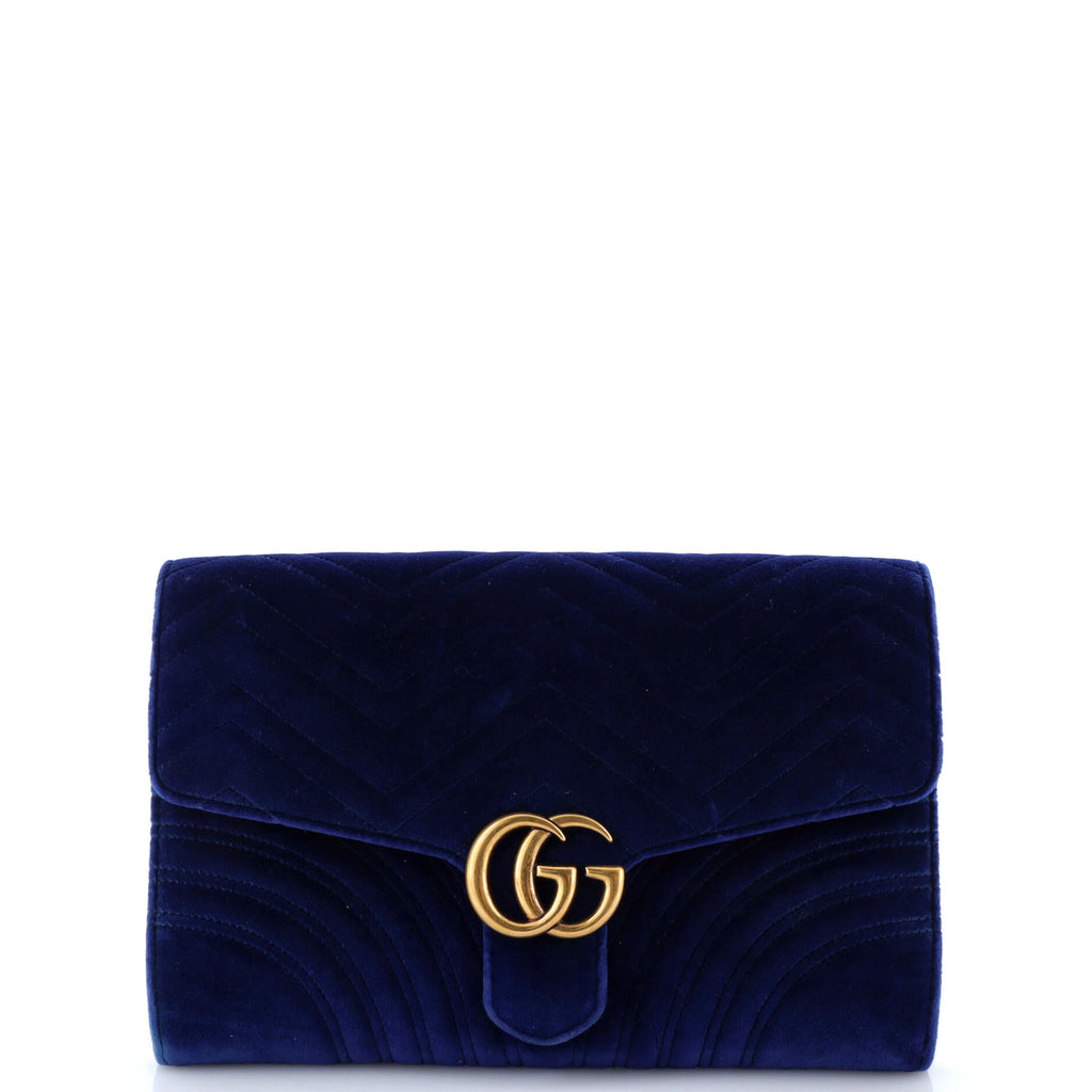 GG Marmont Flap Clutch Matelasse Velvet