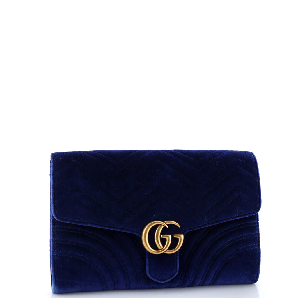 GG Marmont Flap Clutch Matelasse Velvet