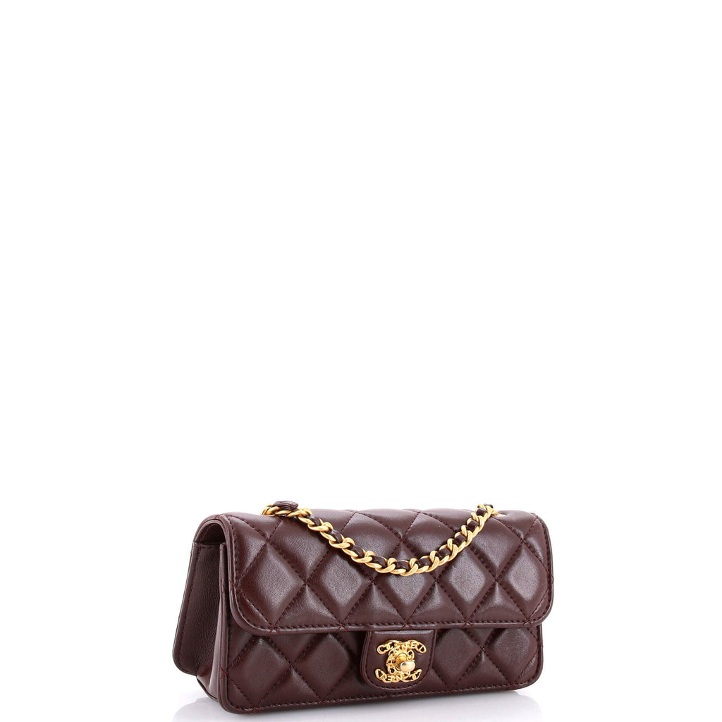 Logo CC Flap Bag Quilted Lambskin Extra Mini